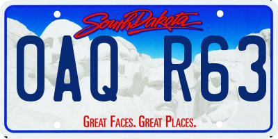 SD license plate 0AQR63
