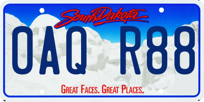 SD license plate 0AQR88