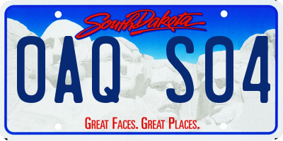 SD license plate 0AQS04
