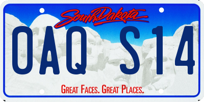 SD license plate 0AQS14