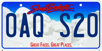 SD license plate 0AQS20
