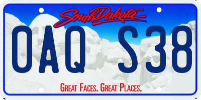 SD license plate 0AQS38