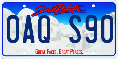 SD license plate 0AQS90