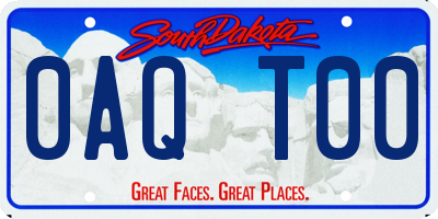 SD license plate 0AQT00