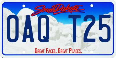 SD license plate 0AQT25