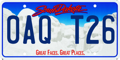 SD license plate 0AQT26