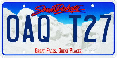 SD license plate 0AQT27
