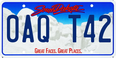 SD license plate 0AQT42