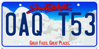 SD license plate 0AQT53