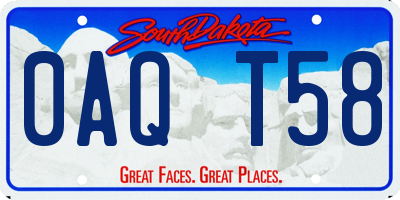 SD license plate 0AQT58