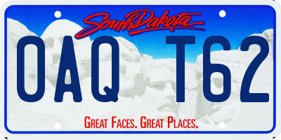 SD license plate 0AQT62
