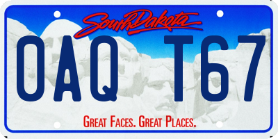 SD license plate 0AQT67