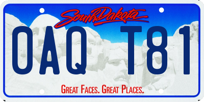 SD license plate 0AQT81