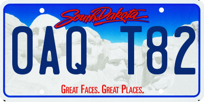SD license plate 0AQT82