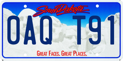 SD license plate 0AQT91