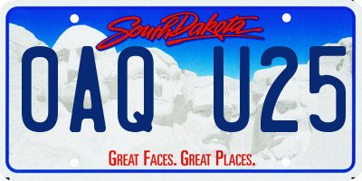 SD license plate 0AQU25