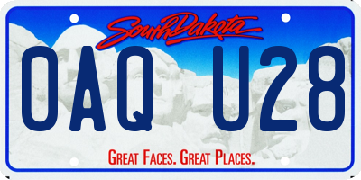 SD license plate 0AQU28