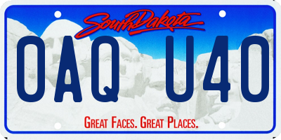 SD license plate 0AQU40