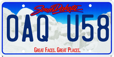SD license plate 0AQU58