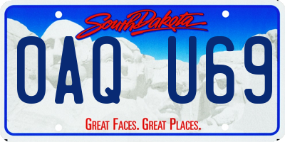 SD license plate 0AQU69