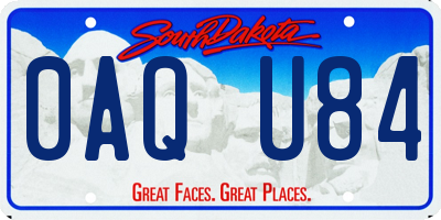 SD license plate 0AQU84