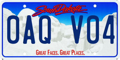 SD license plate 0AQV04
