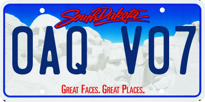 SD license plate 0AQV07