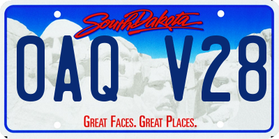 SD license plate 0AQV28