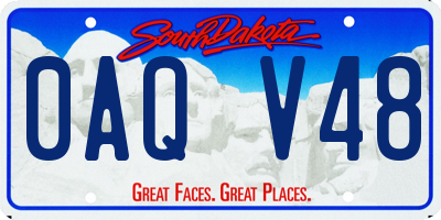 SD license plate 0AQV48
