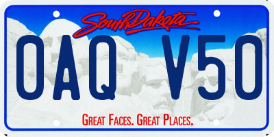 SD license plate 0AQV50