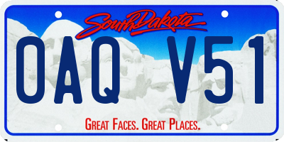 SD license plate 0AQV51