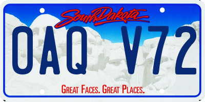 SD license plate 0AQV72