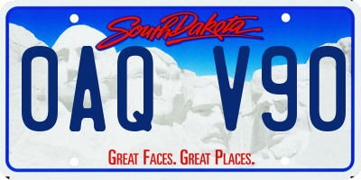 SD license plate 0AQV90