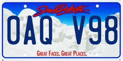 SD license plate 0AQV98