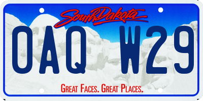 SD license plate 0AQW29