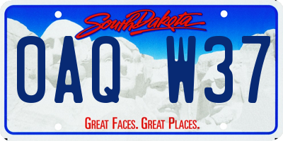SD license plate 0AQW37