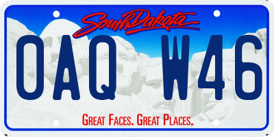 SD license plate 0AQW46