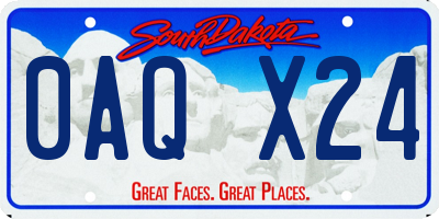 SD license plate 0AQX24