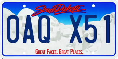 SD license plate 0AQX51