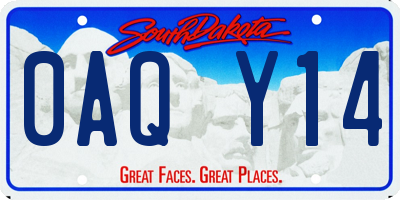 SD license plate 0AQY14