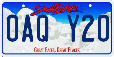 SD license plate 0AQY20