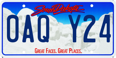 SD license plate 0AQY24