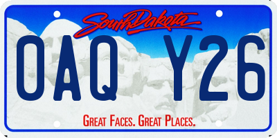 SD license plate 0AQY26