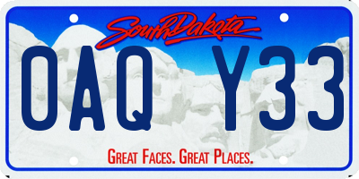 SD license plate 0AQY33