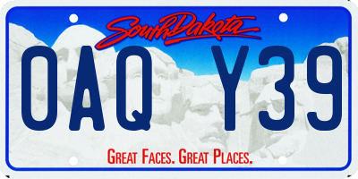 SD license plate 0AQY39