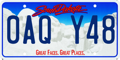 SD license plate 0AQY48