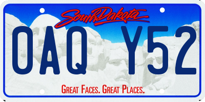 SD license plate 0AQY52