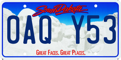 SD license plate 0AQY53