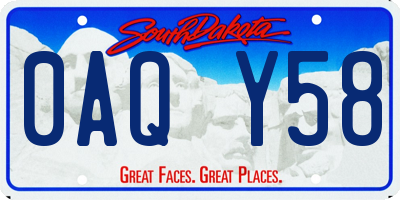 SD license plate 0AQY58