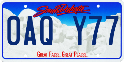 SD license plate 0AQY77